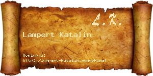 Lampert Katalin névjegykártya